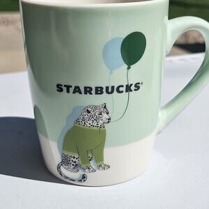 Starbucks 2020 Leopard & Balloons Coffee Mug Light Green - 10 Oz